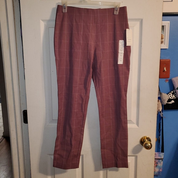 5 for $20 | NWT A New Day Side Zip Skinny Ankle Grid Pattern High Rise Pants - Picture 3 of 10